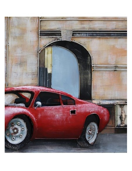 Tableau métal - Porsche rouge relief
