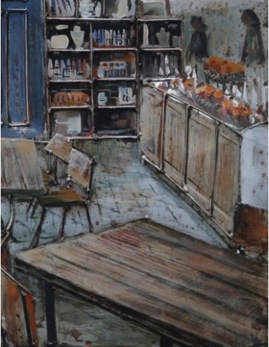 Tableau métal - Atelier rustique relief