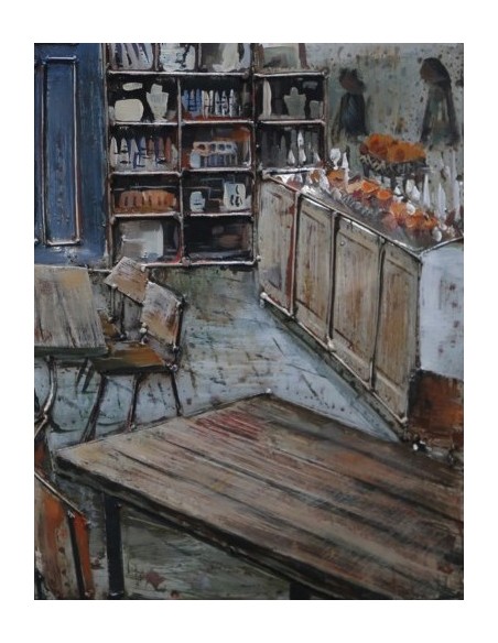 Tableau métal - Atelier rustique relief