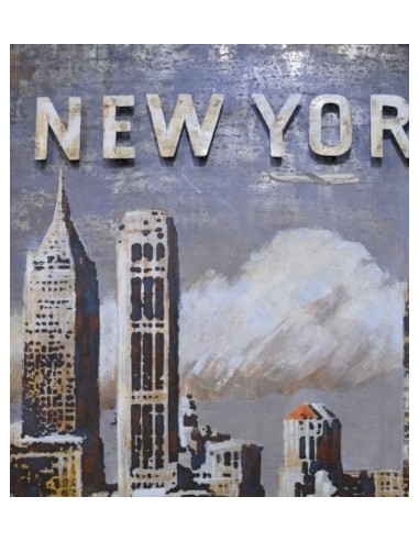 Tableau métal - New York en voiture relief