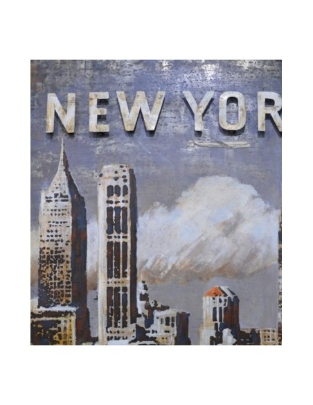 Tableau métal - New York en voiture relief