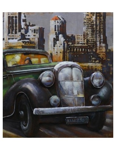 Tableau métal - New York en voiture relief