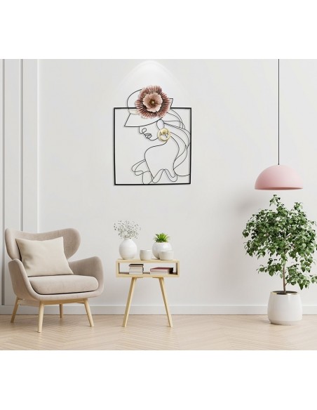 Décoration murale - Visage et fleur