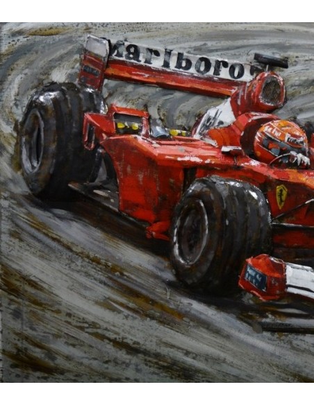 Tableau métal relief - Formule 1 Schumacher