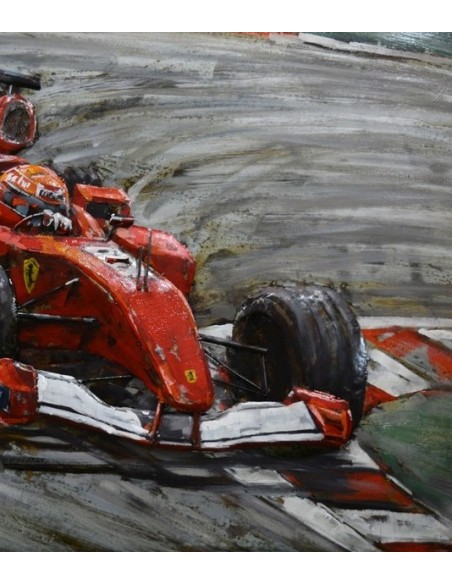 Tableau métal relief - Formule 1 Schumacher