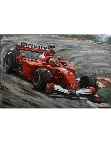 Tableau métal relief - Formule 1 Schumacher