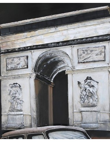 Tableau métal relief - Arc de Triomphe et 4L