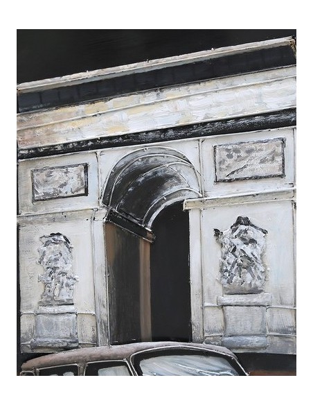 Tableau métal relief - Arc de Triomphe et 4L