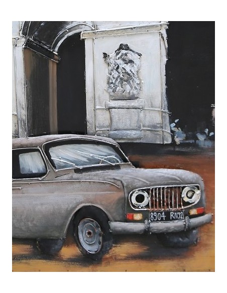 Tableau métal relief - Arc de Triomphe et 4L