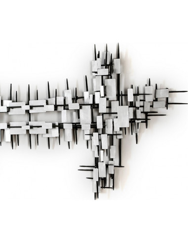 DECORATION MURALE ONDES NOIRES ET ARGENT