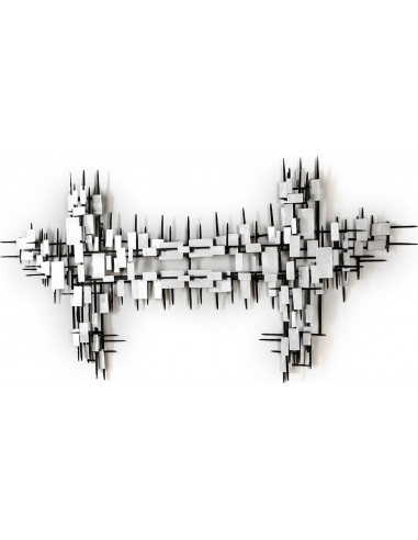 DECORATION MURALE ONDES NOIRES ET ARGENT