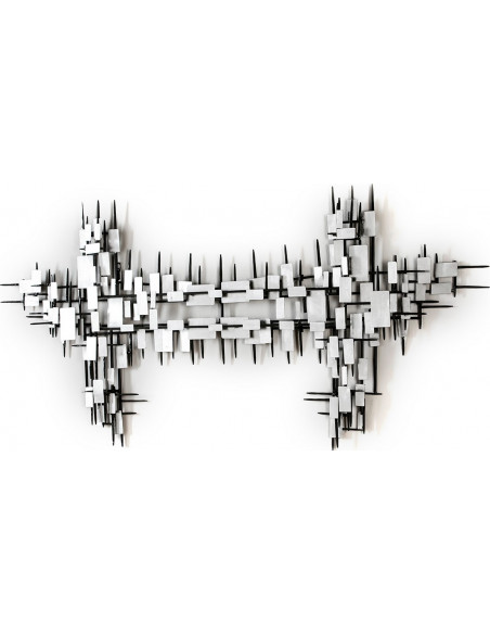 DECORATION MURALE ONDES NOIRES ET ARGENT
