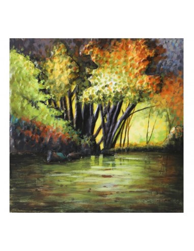 Tableau métal relief - Sous bois