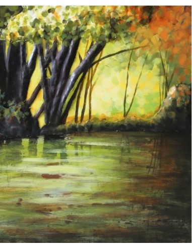 Tableau métal relief - Sous bois