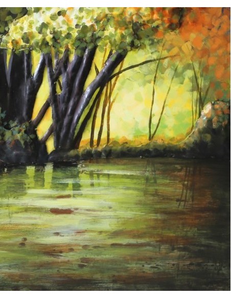 Tableau métal relief - Sous bois