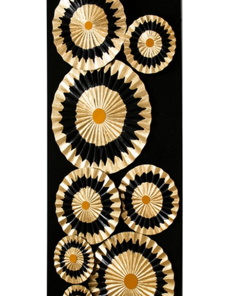 DECORATION MURALE ROUES CRENELEES OR