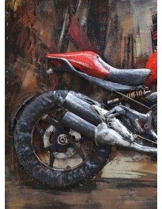 Tableau métal relief - Ducati MONSTER rouge 2