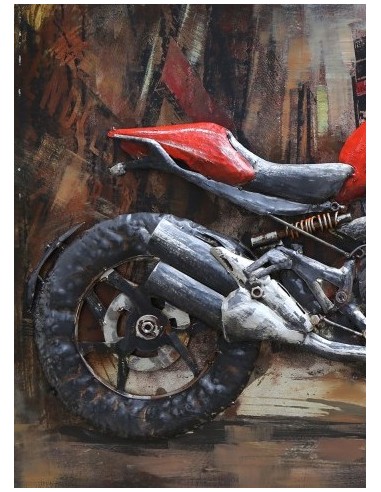 Tableau métal relief - Ducati MONSTER rouge