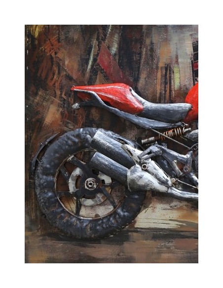 Tableau métal relief - Ducati MONSTER rouge