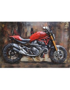 Tableau métal relief - Ducati MONSTER rouge