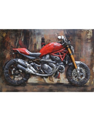 Tableau métal relief - Ducati MONSTER rouge