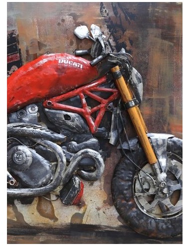 Tableau métal relief - Ducati MONSTER rouge