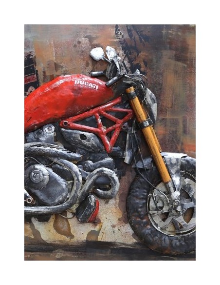 Tableau métal relief - Ducati MONSTER rouge