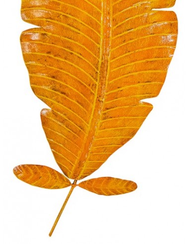 Décoration murale - Feuille de bananier orange