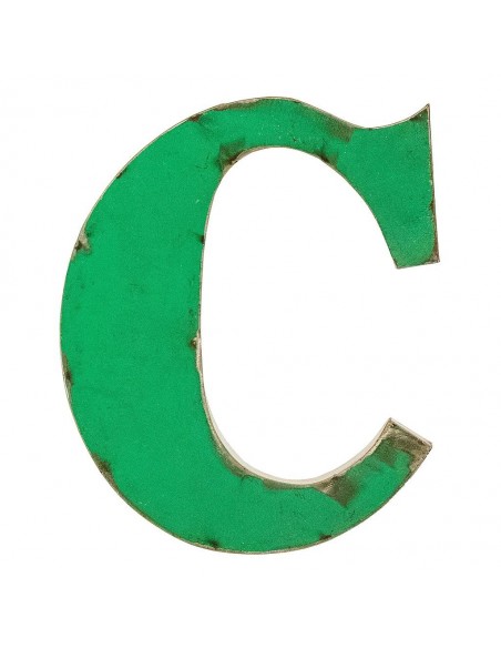 Décoration murale métal - Lettre C verte