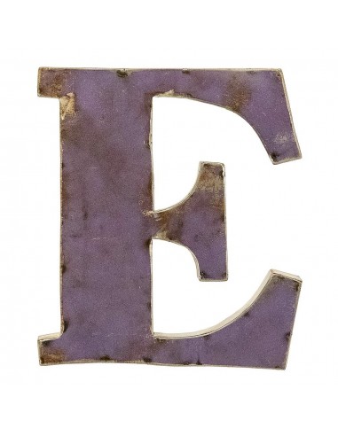 Décoration murale métal - Lettre E violette