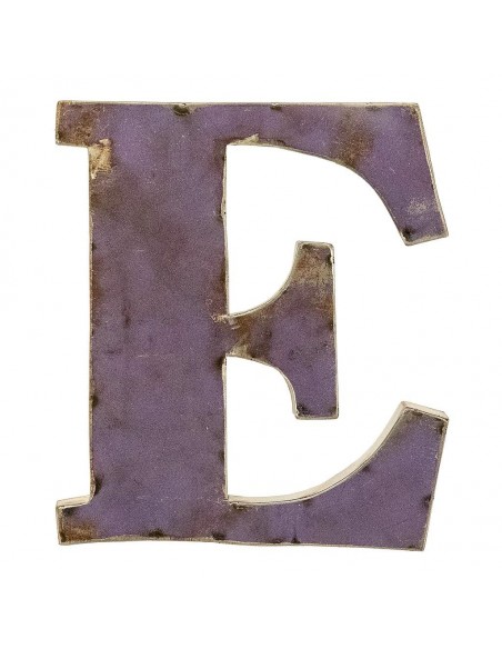 Décoration murale métal - Lettre E violette