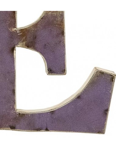 Décoration murale métal - Lettre E violette