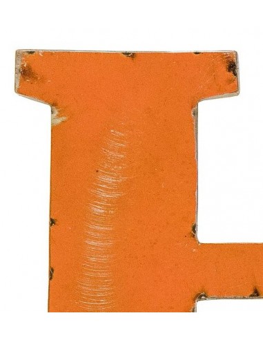 Décoration murale métal - Lettre H orange
