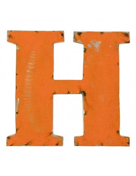 Décoration murale métal - Lettre H orange