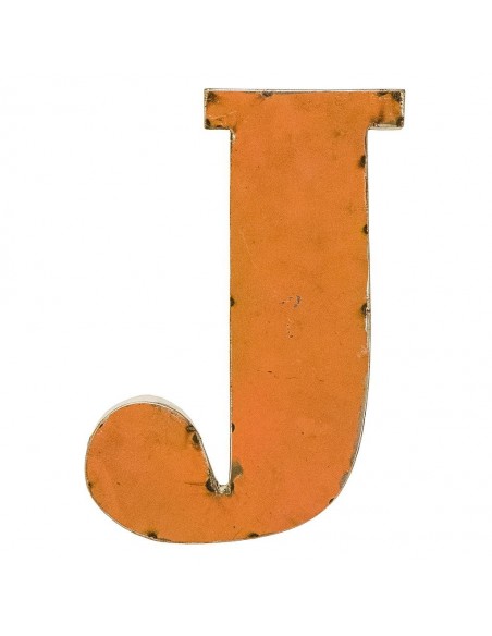 Décoration murale métal - Lettre J orange