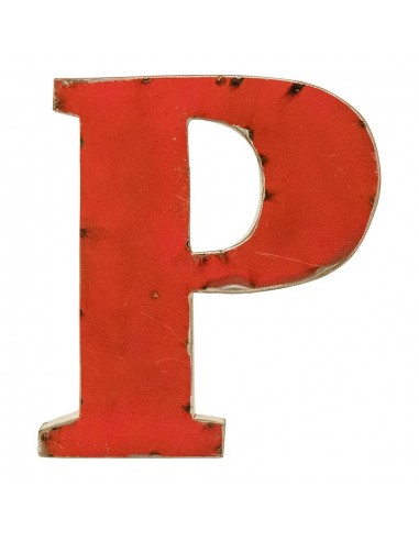 Décoration murale métal - Lettre P rouge