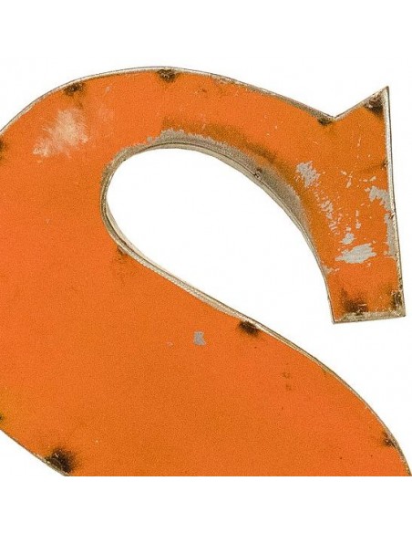 Décoration murale métal - Lettre S orange