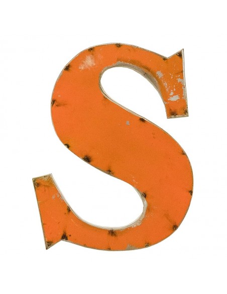 Décoration murale métal - Lettre S orange
