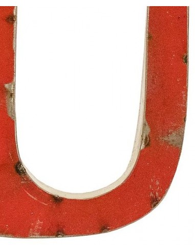 Décoration murale métal - Lettre U rouge