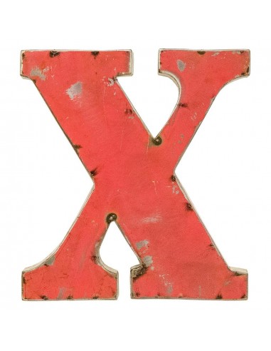 Décoration murale métal - Lettre X rouge
