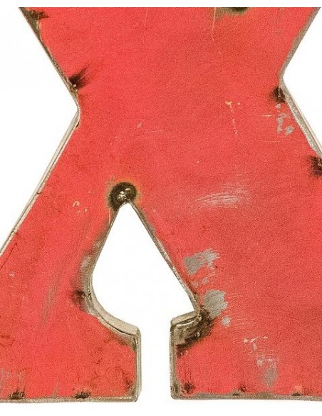 Décoration murale métal - Lettre X rouge