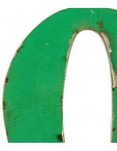 Décoration murale métal - Chiffre 0 vert