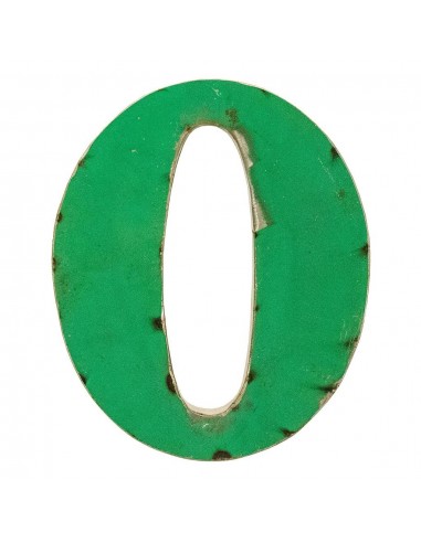 Décoration murale métal - Chiffre 0 vert