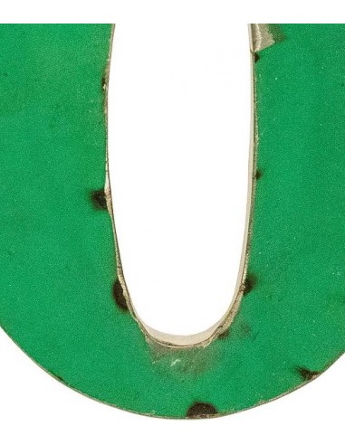 Décoration murale métal - Chiffre 0 vert