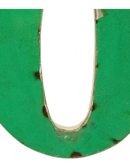 Décoration murale métal - Chiffre 0 vert