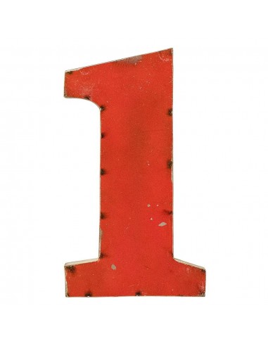 Décoration murale métal - Chiffre 1 rouge