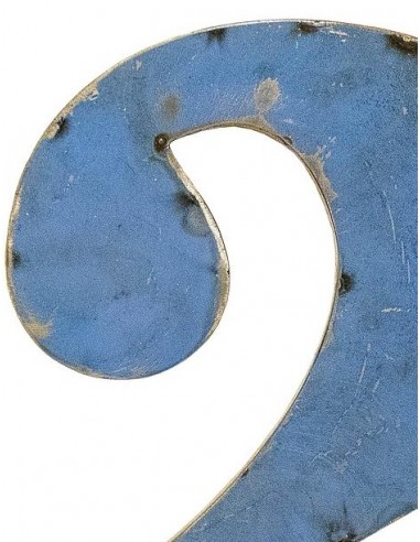 Décoration murale métal - Chiffre 2 bleu