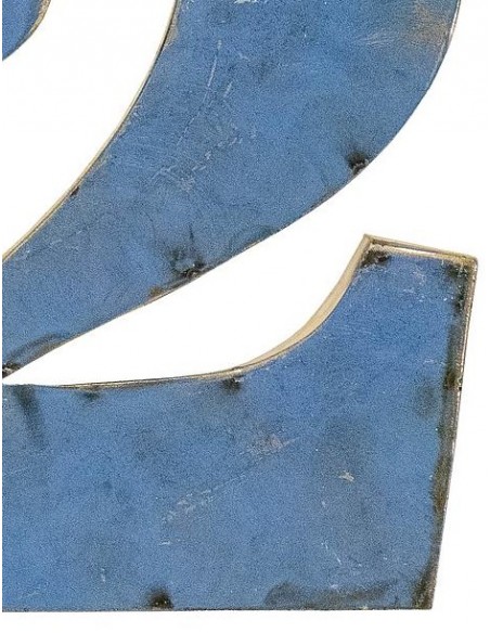 Décoration murale métal - Chiffre 2 bleu