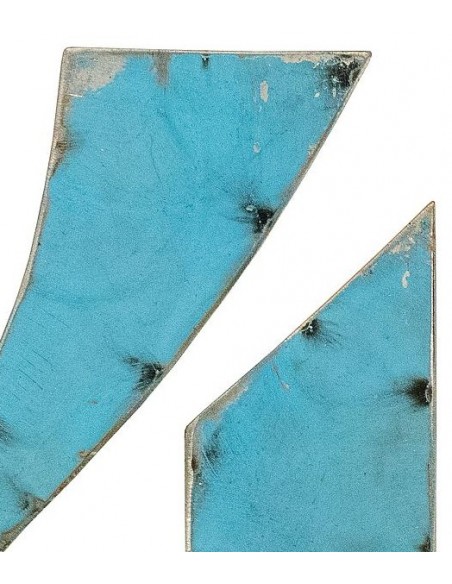 Décoration murale métal - Chiffre 4 bleu