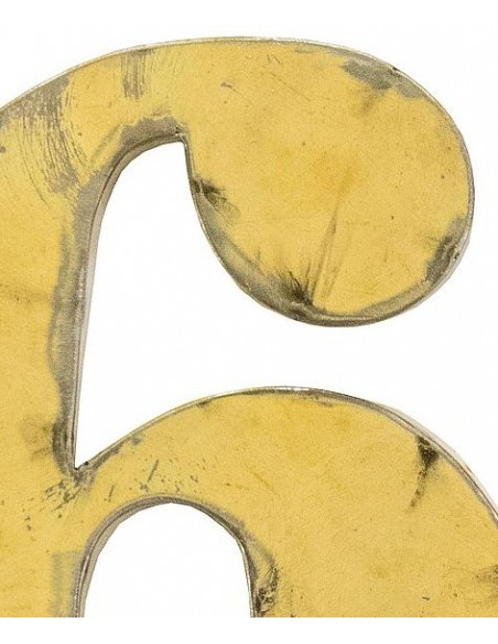 Décoration murale métal - Chiffre 6 jaune